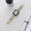 Apple Watch Kayışı 38mm 40mm 41mm 42MM 44mm 45MM Tasarımcı Siyah Altın Link Zinciri Bileklik iWatch 3 4 5 SE 6 7 Serisi Band İçin Moda Hakiki Deri Saat Bantları