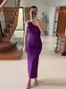 Urban Sexy Dresses Elengant Embroider Camisole Midi Dres Off Shoulder Backless Purple Summer Fashion Party Streetwear Vestidos 230630