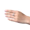 Com pedras laterais ouro rosa 18K pave anel de diamante prata esterlina 925 real bijuteria noivado aliança de casamento anéis para mulheres festa nupcial joias presente 230701