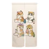 Sheer Curtains Japanese Noren Real Pet Cat Slave Living Room Hand Printed Polyester Half Split Door Curtain Bedroom Partition Kitchen Porch 230701
