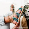 Sandaler kvinnor snör upp 2023 Rom rep platta avslappnade gladiator korsbundna skor sommarsandles