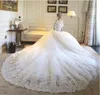 Manga comprida Pérolas Tule Princesa Barato Vestidos de Baile de Noiva Plus Size País Vintage Renda Millanova Vestidos de Noiva Elegante Verão Praia Boho A Linha Vestidos Casados 2023