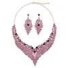 Élégant collier boucle d'oreille ensemble exquis conception Banquet robe couleur goutte huile 230628