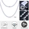 Ny design 7mm 925 Sterling Silver Punk Rapper Necklace Hip Hop Fine Jewelry D VVS Moissanite Iced Out Link Chain för män