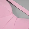 Sweet Pink Women Lady Fish Tail Long Bandage Dress Sexig Chain Super Star Fashion Style Wear SP0226