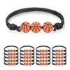 10pcs Basketball/Baseball/Soccer/rugby Ball Charm Bracelet Adjustable for Girls Soccer Party Favors Sports Theme Ball