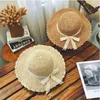 2022 nouveau dentelle arc grand bord disquette pliant chapeau de paille femme été sortie soleil chapeau vacances cool casquette bord de mer plage seau chapeau