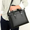 Bortkörningar av hög kvalitet män väska för 14 tum bärbara affärsresor handväskor läder kontor axel man 230701