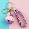 Creative PU cuir corde cloche voiture porte-clés mignon porte-clés petit cadeau bricolage accessoires sac pendentif