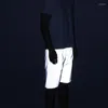 Pantaloncini da uomo Fashion Reflective For Men Night Reflect Light Joggers Sporting Shiny Hip Hop Dance Abbigliamento fluorescente Homme