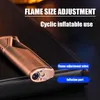 Encendedor de metal de llama de chorro a prueba de viento de bolsillo ajustable de gas butano recargable Gran regalo para hombres Gadget 5K5A