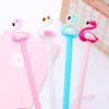 12Pcs/pack Japanese Cartoon Cute Kawaii Flamingo Gel Ink Pen Novelty Cool Fancy School Stationery Pencil Case Bag Thing Material