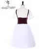 Balletto per adulti Costume di scena La Fille Mal Gardee Donne Ragazze Professionale Balletto Abito lungo tutu vino romantico tutu di balletto costume B251j