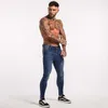 Gingtto Blue Jeans Slim Fit Super Skinny Jeans For Men Street Wear Hio Hop Плотно прилегающие к телу лодыжки, большой размер, стрейч zm05 S296v