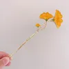 Yellow Ginkgo Leaves Hair Stick Hanfu Hairpin Women Hair Accessories Leaf Shaped Hair Stick Ancient Style Hair Ornament