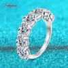 Smyoue 3.5/7CTTW Wszystkie pierścień Moissanite dla kobiet 7 Stoli Sparling Wedding Band 100% S925 Srebrna biżuteria Gra