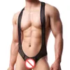 Sexiga män svart mesh öppen rumpa bodysuit man jumpsuit brottar singlet shapper gay spänning teddies nylon transparent bodysuit1836