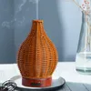 Essentialoljor Diffusorer Rattan Aroma Mist Firidifier Oil Aromaterapi med 7 LED -lampor för hemrums doftluktdistributör 230701