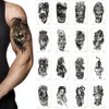 Temporary Tattoos 100Pcs Wholesales Waterproof Flower Temporary Tattoo Sticker Wolf Lion Tiger Flash Body Art Arm Fake Women Totem 230701