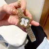 Damesmode polshorloge Horloges Hoge kwaliteit Bloemen Kristal Stijl Stalen Metaal Quartz Horloge Montre De Luxe Geschenken