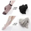 Ganze sommer sexy ultradünne transparente kristall seide socken für frauen hohe elastische schwarze nylon kurze socken weibliche socken250R