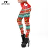 Capris Vip Fashion Bunte Weihnachts-Leggings, modische Weihnachtsparty, Damenbekleidung, schmale, mittelhohe, lange Hosen, Winter-Festival-Leggings