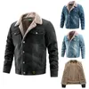 Men's Jean Outerwear autumn and winter Korean version plush thickened turned collar cotton fashionable Man's Jackets Coat