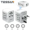 Power Cable Plug Tessan Universal Travel Socket Adapter över hela världen med 2/3/4 USB A 1/3 Typ C International Plug -adapter för USA EU UK AUS 230701