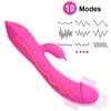 Vibrador masajeador de conejo para mujer, masturbador para Vagina, punto g, clítoris, pezón, masaje Dual, consolador femenino, suministros para adultos