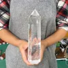 Decorative Objects Figurines 4001400g Big size Clear Melting Stone Quartz Obelisk Crystal Wand Point Healing Fengshui for home decoration 230701