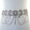 Waist Chain Belts Gypsy Afghan Coin Ethnic Waist Belly Chains Hollow Moon Crystal Flower Long Tassel Moroccan Belts Indian Sexy Body Chain Jewelry 230701