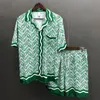 Mens Trailtsits Dijital Baskı Yaz Gömlekleri Suit Hawaii Baskı Erkekler Set Sıradan Moda Marka Gömlek Gevşek Şort 230630