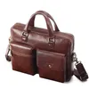 Briefcases Leather Briefcase for Men Italian Handcrafted Full Grain Messenger Bag Laptop Dark Brown Time Resistance 230701