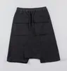 Shorts Summer Black Men's Low Drop Crotch Cotton Short Pants Sarrouel Wide Leg Sports Casual Men Knee Length