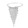 Luxuriöses Iced Out Strass-Armband mit offenem Oberarm für Damen, Schmuck, Quasten-Manschettenarmreif, Party-Geschenke, Ladis-Statement