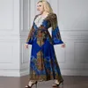 Abaya musulmán Hijab vestido mujer África ropa Bohemia estampado playa vestidos largos con cordones Dubai Jilbab Elbise bata de talla grande L-7XL E2402