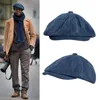 2019 New Casquette cotton canvas men's newsboy hat gentleman berets lady retro England cowboy hat literary octagonal cap BLM43