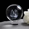 Dekorativa föremål Figurer 60 mm 3D stjärntecken Star Crystal Ball Laser Graved Glass Sphere Craft Home Decor Birthday Present 230701