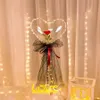 Decorações de festa LED Bobo Balão Piscando Luz Em Forma de Coração Bola de Flor Rosa Balões Transparentes Casamento Dia dos Namorados Presente 185QH