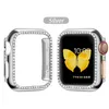 För Apple SMART-klockor 8 en-rads diamant-anklövda halvpackskyddsfodral IWATCH76SE5 PC Electroplated Case Star Color