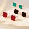 Boucles d'oreilles trèfle Boucles d'oreilles perle boucles d'oreilles boucles d'oreilles coeur boucles d'oreilles designer pour femmes boucles d'oreilles créoles quatre feuilles 4 couleurs émeraude bijoux de mode rouge vert