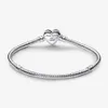 100% 925 Sterling Silver Moments Sparkling Infinity Heart Clasp Snake Chain Bracelet Fashion Wedding Sieraden Accessoires