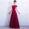 Свадебное вечернее платье невесты, красное Qipao, длинное платье принцессы для выпускного вечера, сексуальное китайское платье Cheongsam, осень 2017, традиционные платья2539