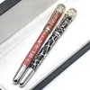 Limitowana edycja 1912 Heritage Series Matte Black Ballpoint Pen Rollerball Pen Unikalne ulgi w biurze Pisanie piszących atrament Pensje jako prezent