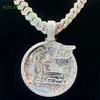 Ciondolo per collana con grande fascino cubano da uomo con design creativo in moissanite completo personalizzato Sier