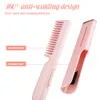 Hair Straighteners Electric Hair Straightening Brush Rotating 2 in 1 Professional Mini Hair Straightener Curler Smoothing Comb Iron for Hair Styler 230701