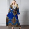 Abaya musulmán Hijab vestido mujer África ropa Bohemia estampado playa vestidos largos con cordones Dubai Jilbab Elbise bata de talla grande L-7XL E2402