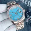 36mm 41mm Classique Hommes Montre Pour Hommes Turquoise Chaque Jour une découverte Montres Automatiques Mouvement Mécanique Maître Rollie En Acier Inoxydable Montre-Bracelet R09