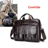 Aktentaschen Echtes Leder Aktentasche für Mann Rindsleder Handtasche Laptop Büro Arbeit Messenger Umhängetasche Seitentasche Koffer 230701