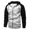 Mens Novely Color Block Pullover Fleece Hoodie Casual Hooded Sweatshirts Full Zip Jacket With Pocket